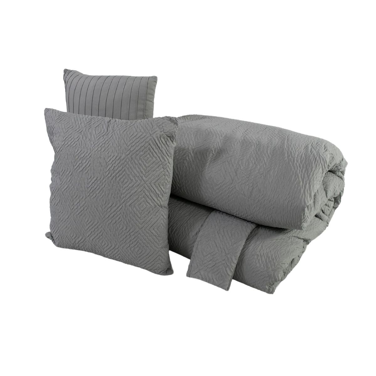 JGO EDREDON AVELLA GRIS QUEEN 229X229CM 5PZAS 