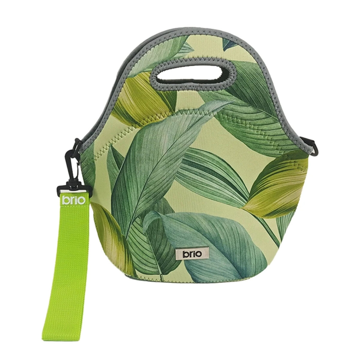 Lunchera Bolso Térmico en Neopreno c/Cierre Asa Brio Classic - Hojas Verdes 