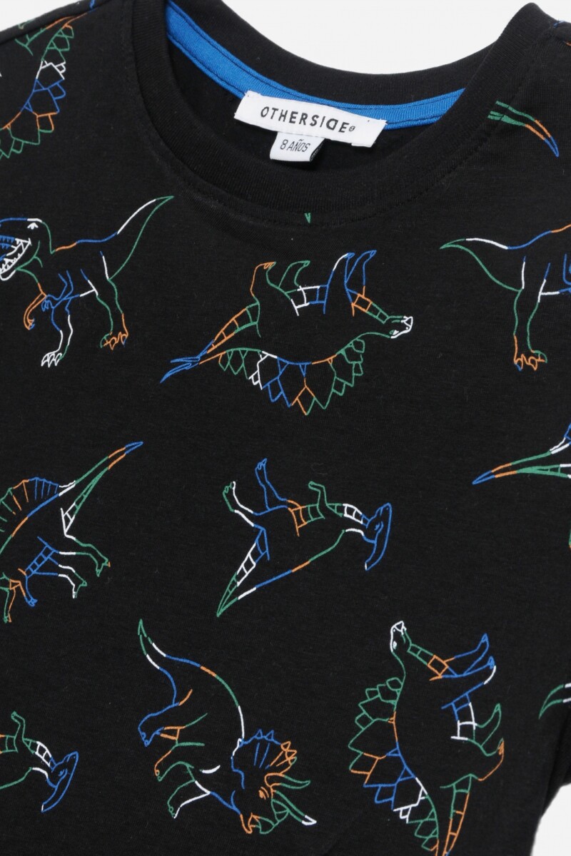 Conjunto short remera dino AZUL MARINO