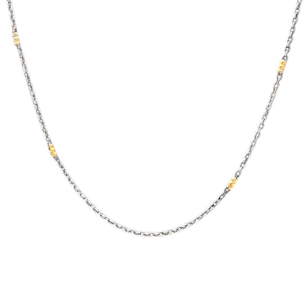 Cadena Force fina - Plata y Oro - Sin piedra - CD5058 sinpiedra