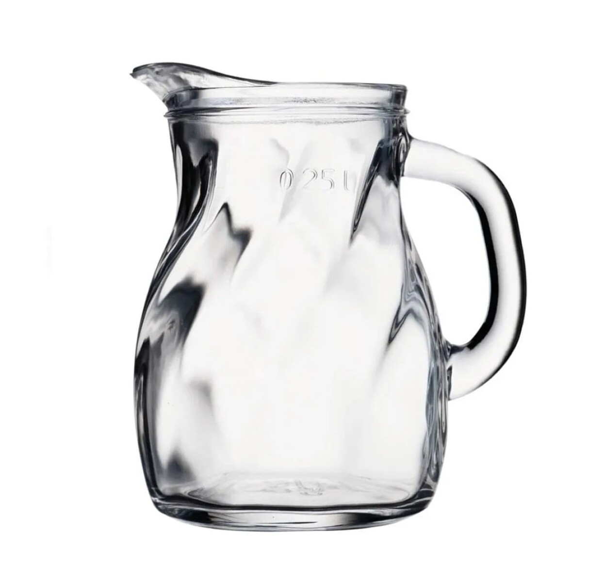 Jarra de Vidrio Twist Transparente 250 ml con Asa 