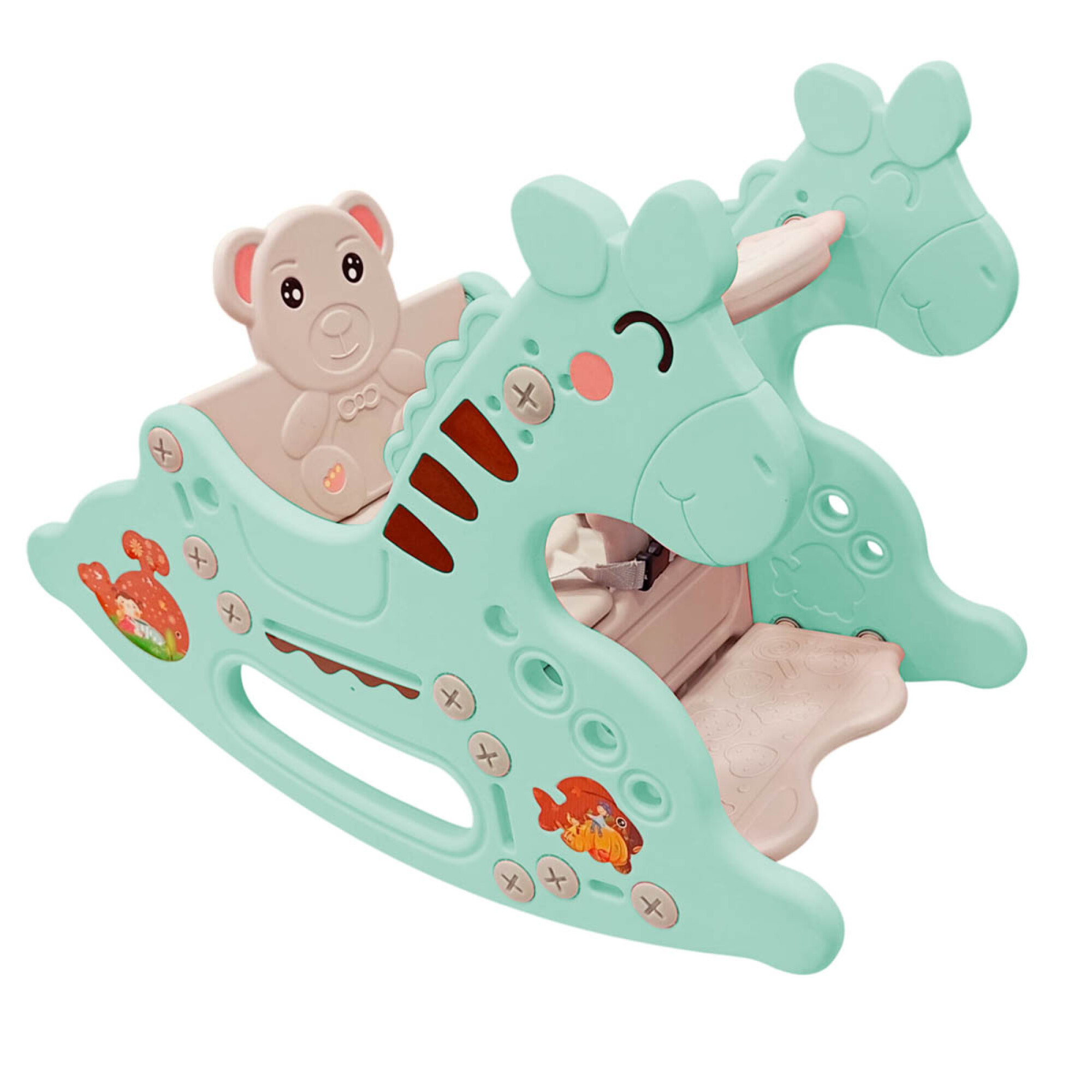 Caballito Balancín Mecedor Tobogán Plástico P/ Niño Celeste — El