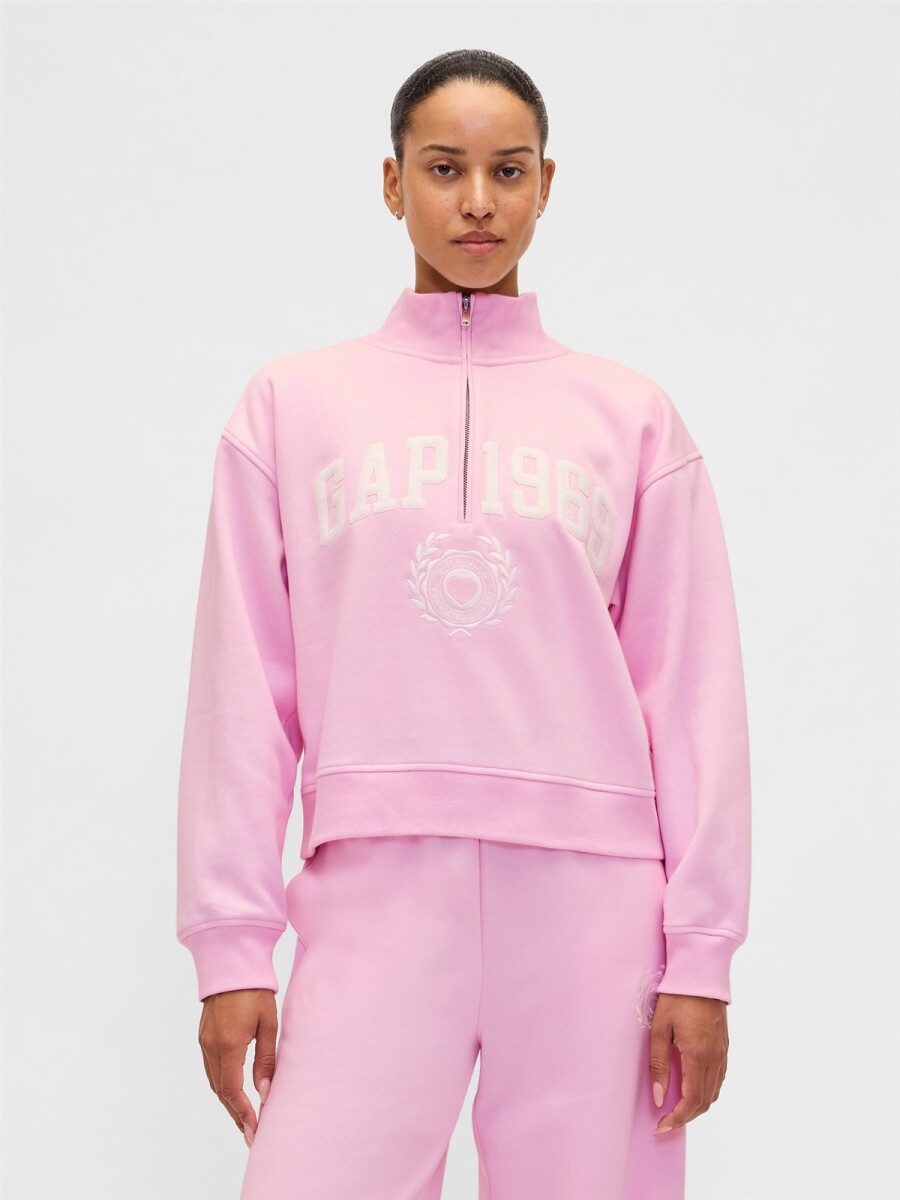 Buzo Deportivo Logo Gap Medio Cierre Mujer - Primrose Pink 