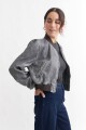 Campera bomber eco cuero NEGRO