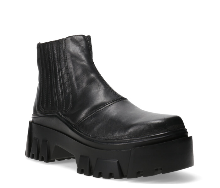 Bota de Mujer Miss Carol NING de cuero con elástico Negro