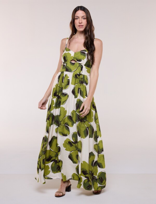 Vestido Maxi Flores VERDE/MULTI