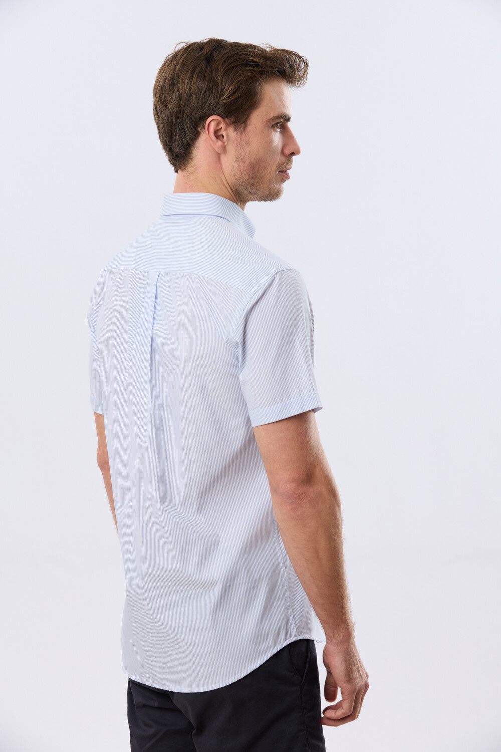 CAMISA RAYADA Celeste