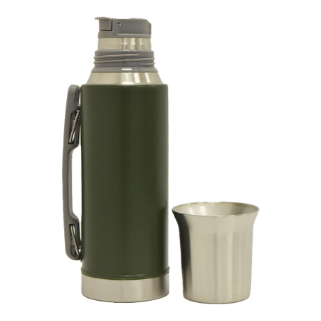 Termo 1Lt Acero Inox con Manija Retráctil y Tapa Mate Comet Verde