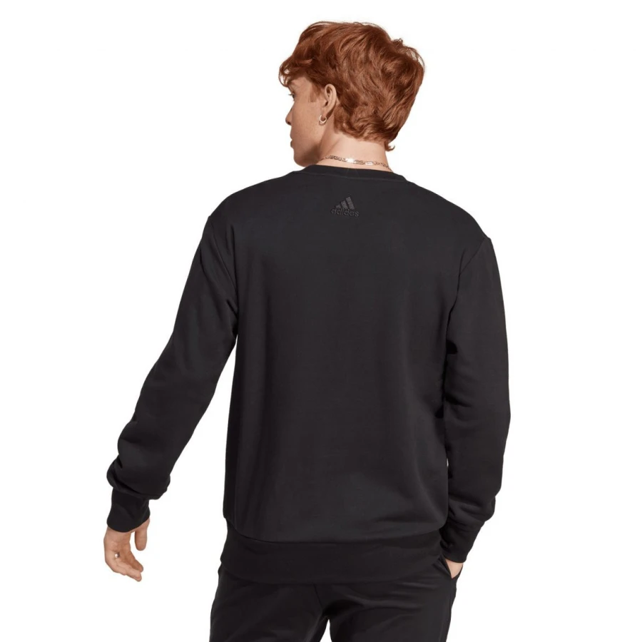 Buzo de Hombre Adidas Essentials French Terry Negro - Blanco