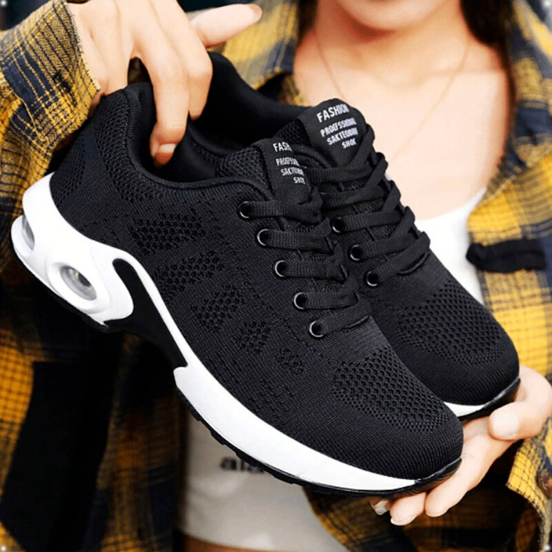 Championes De Dama Calzado Deportivo Gran Comodidad Running Negro Talla 36