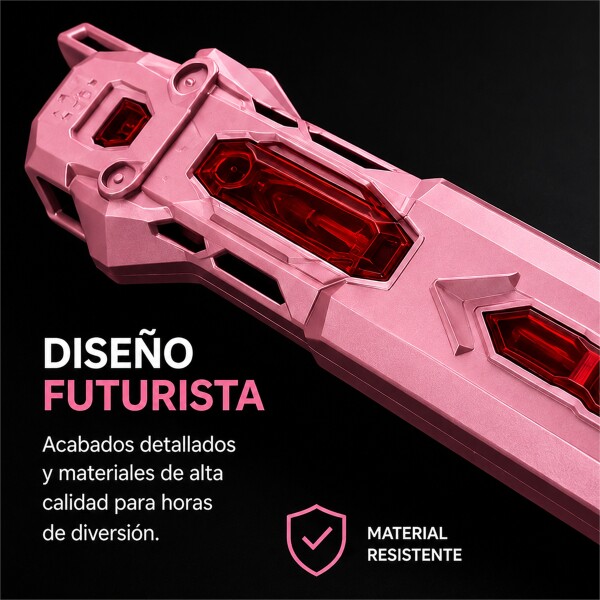 Espada Sable Retráctil con Luz RGB y Sonido Rojo 1