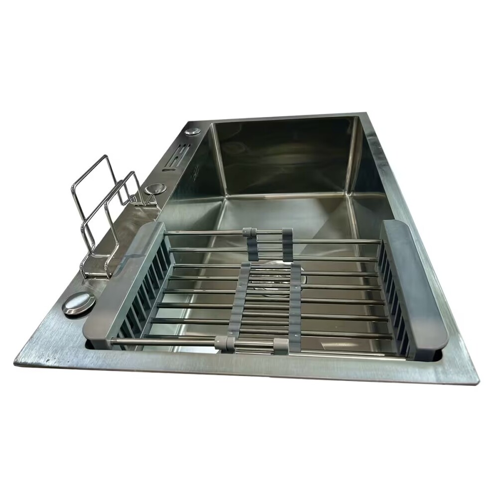 Pileta de cocina simple C/guarda objetos 75x45x22cm Pileta De Cocina Simple C/guarda Objetos 75x45x22cm