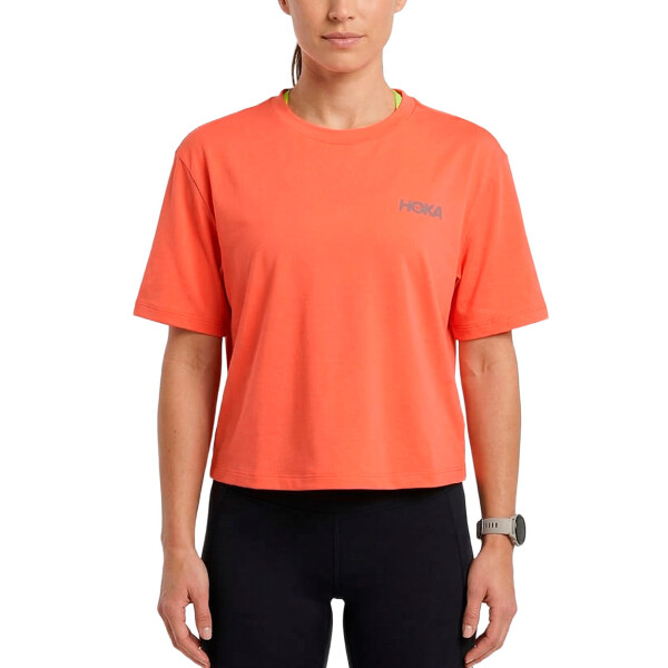 Hoka Remera manga corta Manifesto Gpx Tee Mujer - Naranja Naranja-Naranja