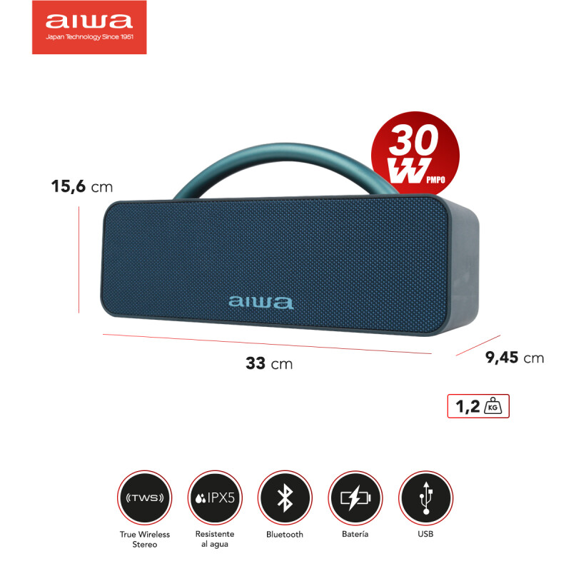 Parlante Portátil 30W PMPO | Bluetooth | TWS | AIWA | AW-S80BT Parlante Portátil 30W PMPO | Bluetooth | TWS | AIWA | AW-S80BT