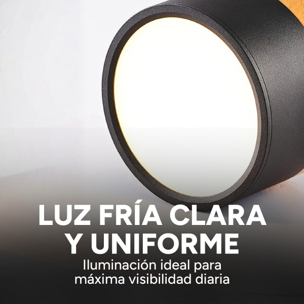 Plafón LED Techo 11cm Madera Nordico Moderno Luz Calida 10W Variante Gris Fría