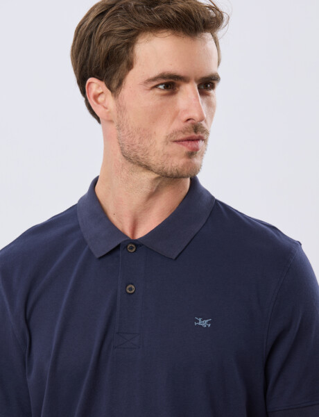 REMERA POLO LISA JERSEY Azul Oscuro