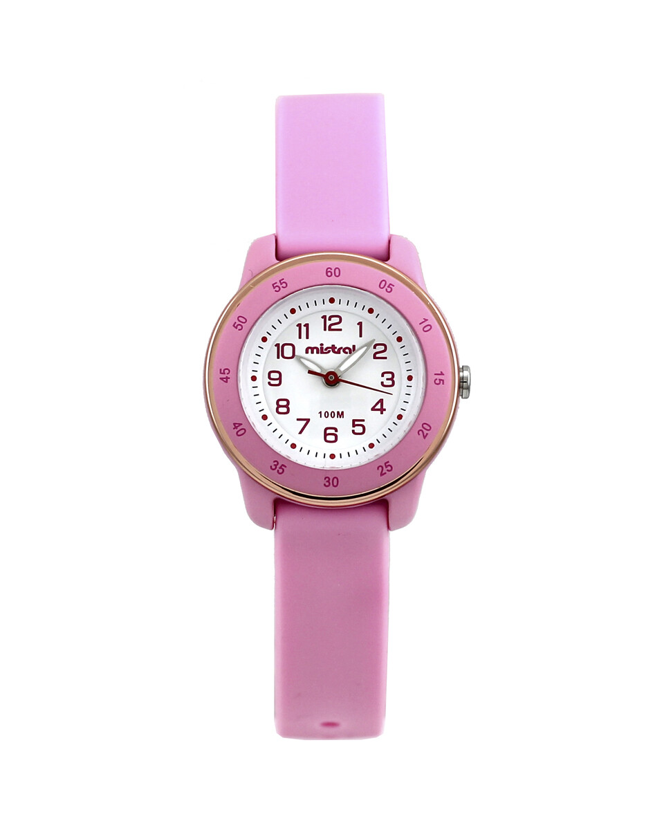 Reloj Mistral Deportivo Silicona Rosa. "Producto sin caja" 