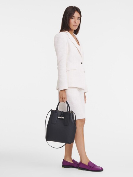 Longchamp -Bolso de hombro talle M, Roseau Negro