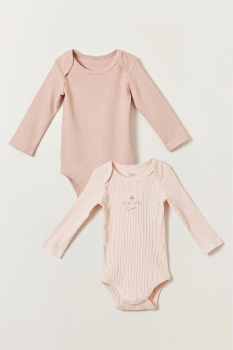 Pack x2 body botones laterales - Trebol Rosa 