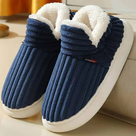 Pantufla de Felpa Super Abrigadas Antideslizante Unisex Azul Marino