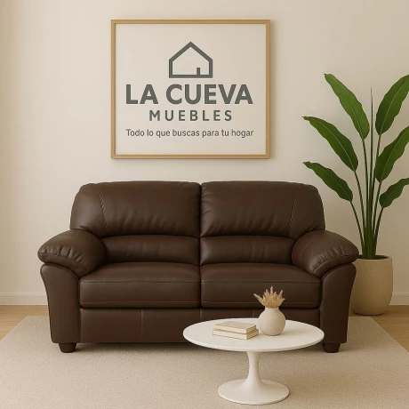 Sillon 2 cuerpos Cuero Natural Chocolate