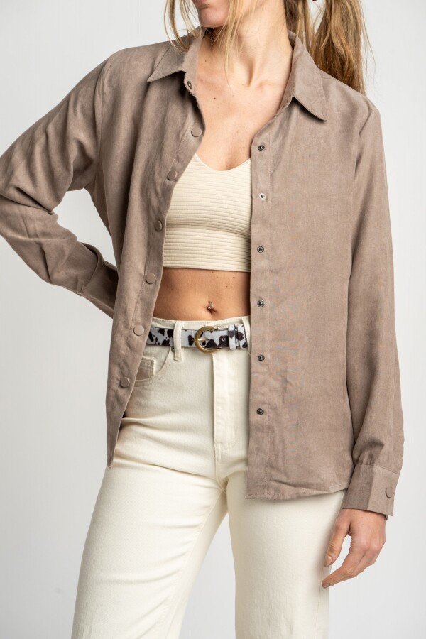 Camisa Gamuza Vegana Mocha