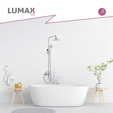 Barra columna ducha redonda inox con soporte y diseño moderno para baño Barra columna ducha redonda inox con soporte y diseño moderno para baño