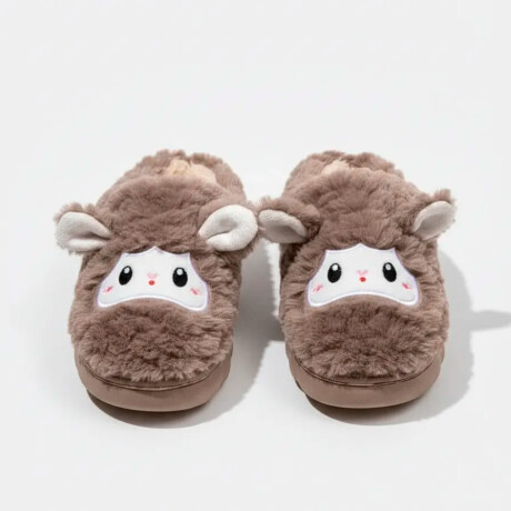 Pantuflas Corderito Varios Colores Marrón