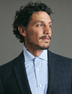 012687 CAMISA HARRINGTON LABEL Celeste/blanco