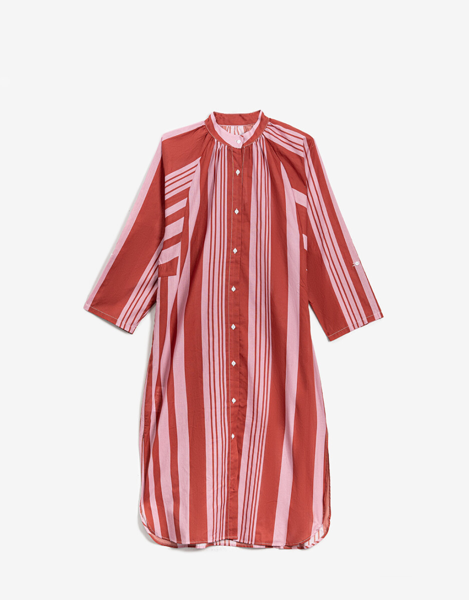Vestido Camisero Rayado 