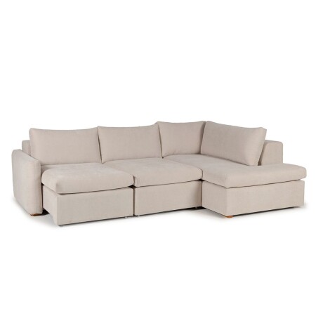 Rinconera Sevilla (Retráctil) - Tela Microfibra - Chaise derecho TC 1010 (Beige)