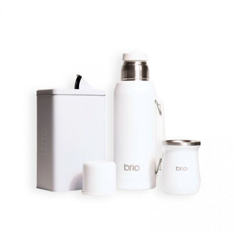 Set termo 1lt + mate clásico + yerbera 800gr Blanco