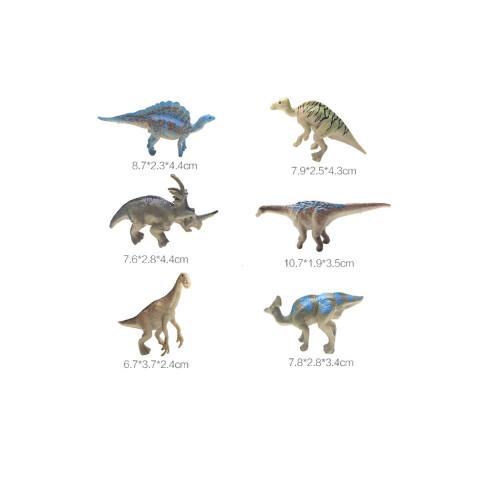 Set x6 Dinosaurios Pequeños de Diferentes Especies 10 cm U