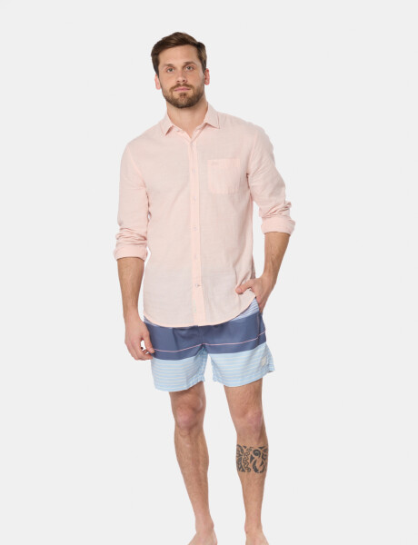 SHORT DE BAÑO RAYADO Azul