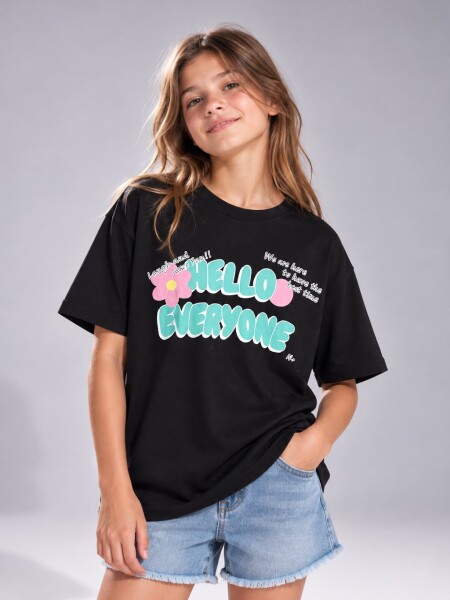 T-SHIRT N.SAILS 3446 M.C NIÑA NEGRO