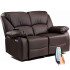 Sofá Sillón 2 Cuerpos Reclinable Masajeador Electrico Living Color Variante Marron