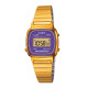 Reloj de acero inoxidable dorado y violeta Reloj de acero inoxidable dorado y violeta