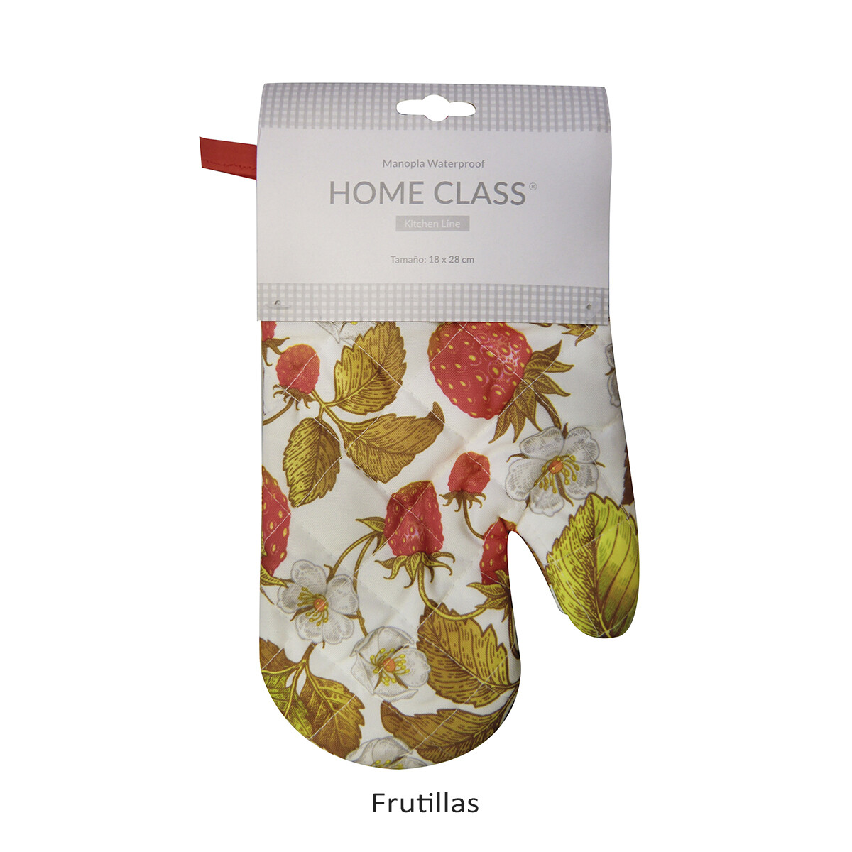 Manopla Impermeable Home Class 18 x 28 cm - Frutillas 