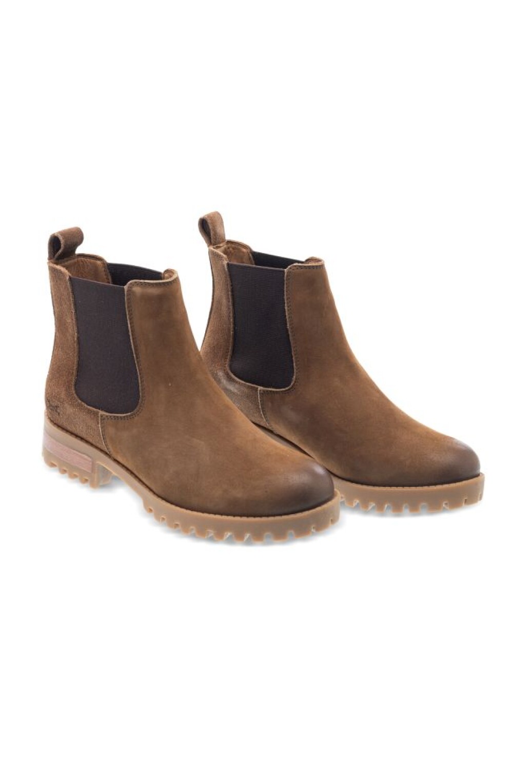 BOTA DE CUERO SIN CORDONES Tostado