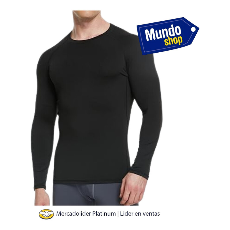 Camiseta Remera Termica Deportiva Manga Larga Entrenamiento Negro