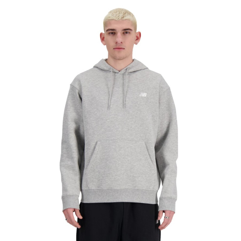 Canguro de Hombre New Balance Small Logo French Terry Hoodie Gris