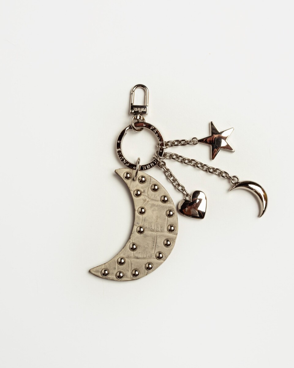 Llavero Cuero Starry Night Croco Shine - Taupe 