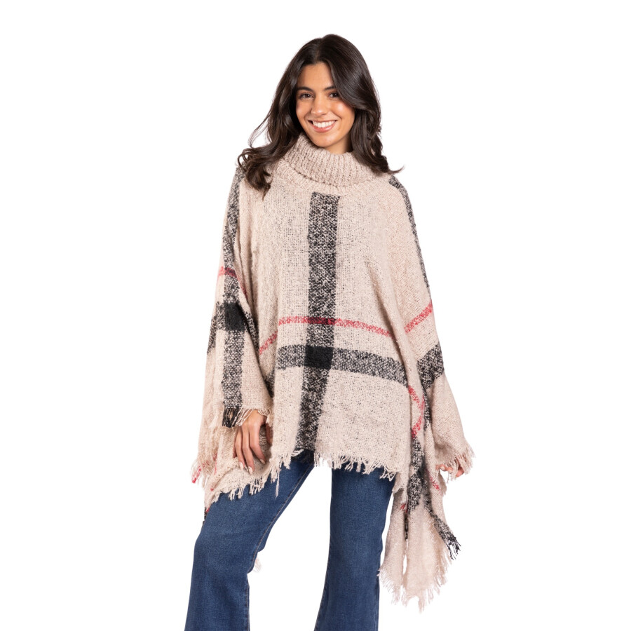 CHERRY PONCHO OFF WHITE