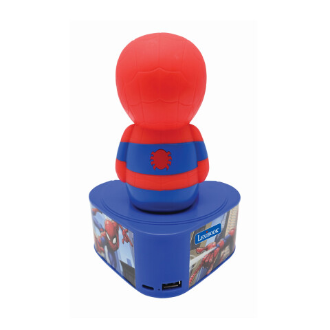 Parlante con Figura 3D Luminosa y Bluetooth Lexibook 21 x 16 cm Spiderman