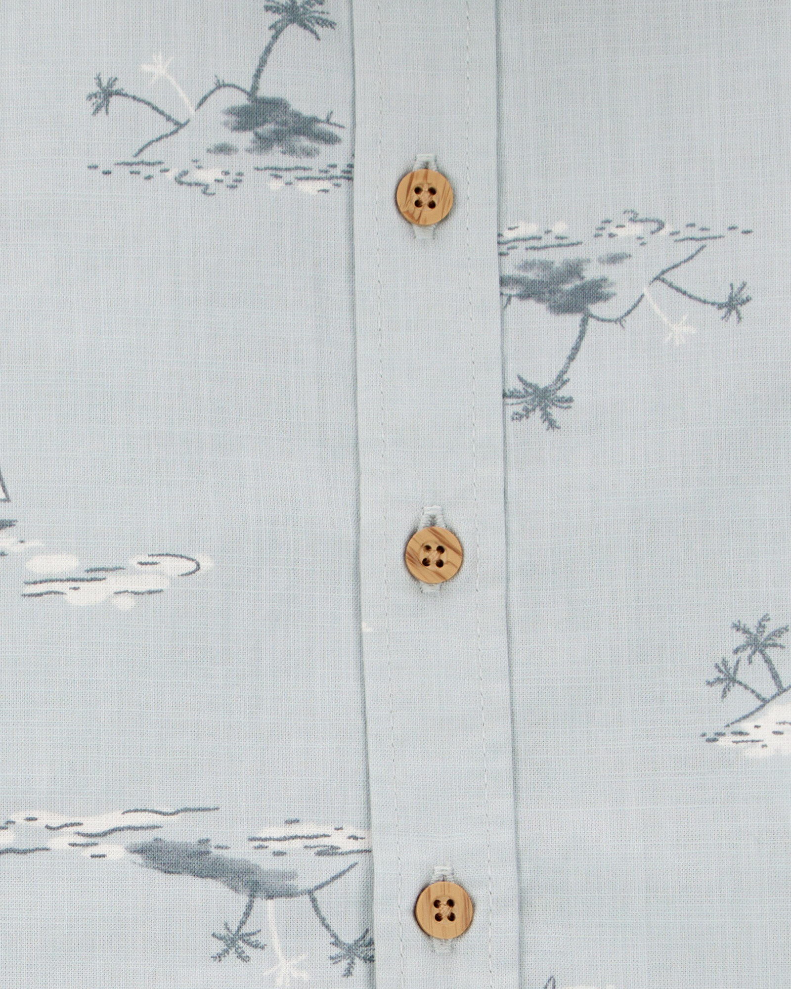 Set dos piezas de algodón, short y camisa, diseño tropical Set dos piezas de algodón, short y camisa, diseño tropical