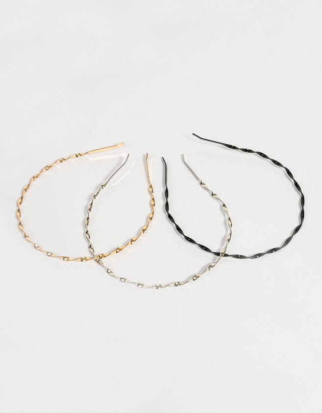 Vinchas Sets Metallic Set De Vinchas Metallic - Combinacion Tricolor