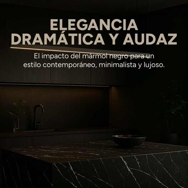 Pack x20 Placa PVC Símil Mármol 2,44x1,22m 3mm Resistente Mármol Negro