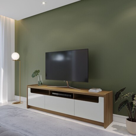 Rack Olso Off White y Roble