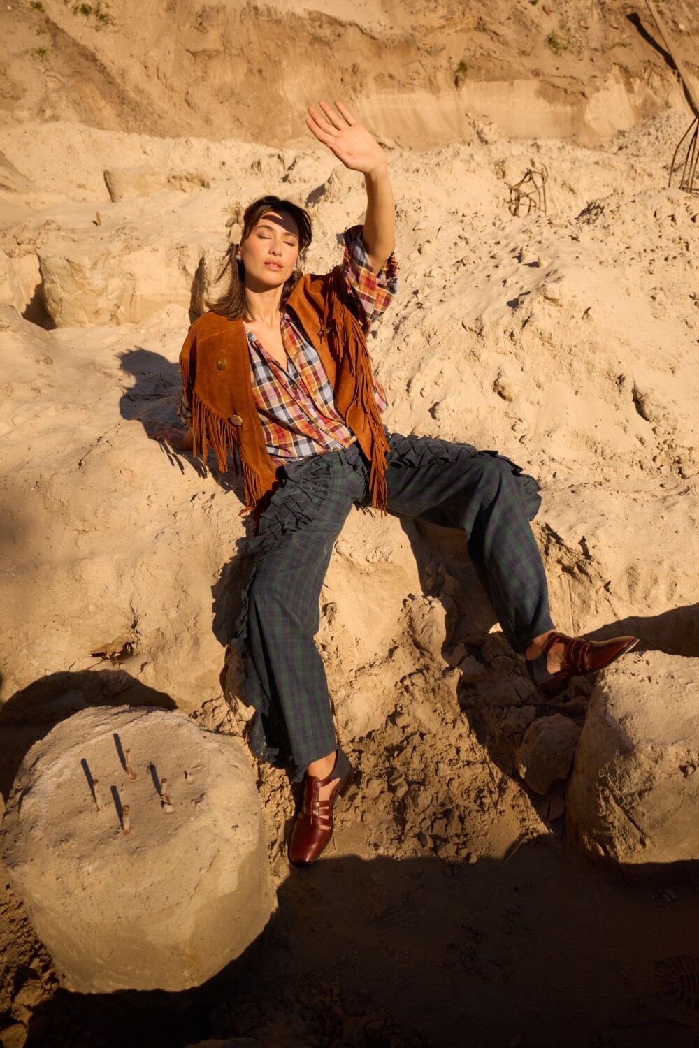 Bloom Shirt Mostaza / Negro