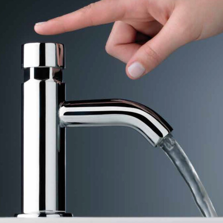 GRIFERIA LAVATORIO AUTOMATICA BRILLO CROMO MONOBLOCK BAÑO CROMO